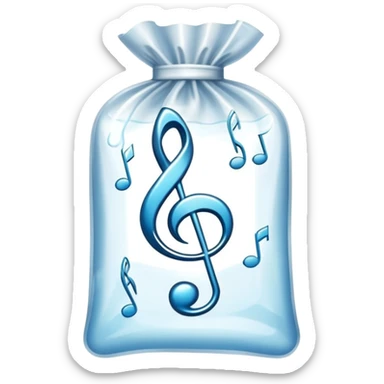 ziplock bag with a treble clef inside sticker