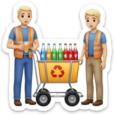 g'ildiragi singan ichimliklar ortilgan arava bir baloni singan uni yonida aka uka havotirli nigoh bilan bir biriga qarab turishibdi sticker