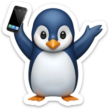 Upset pengu throwing phone sticker