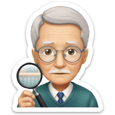 Elder + magnifier, Library Visitor. sticker