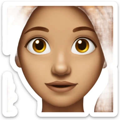 Girl with long brown hair, brown eyes, nose ring piercing (nostril) and red locks behind her hair sticker