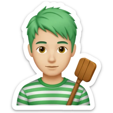 venice gondola guy green hair sticker