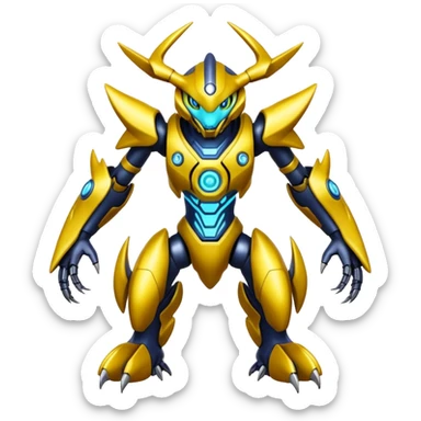 Modern Cyber Lombax-Digimon-Fakémon-creature, full body sticker