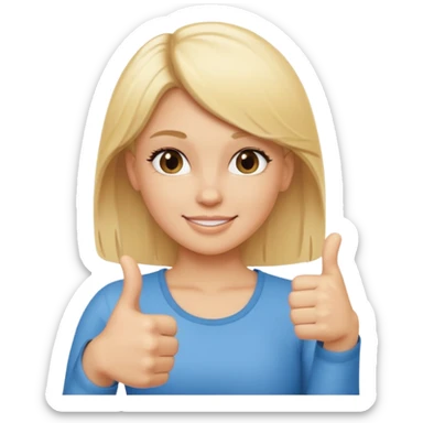blond girl doing thumbs up sign sassy sticker