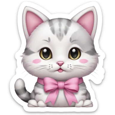 Baby cat have🎀and like pinterest drawing soft and cutie sticker