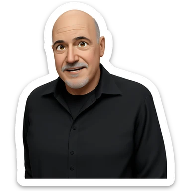 bald man in black shirt sticker
