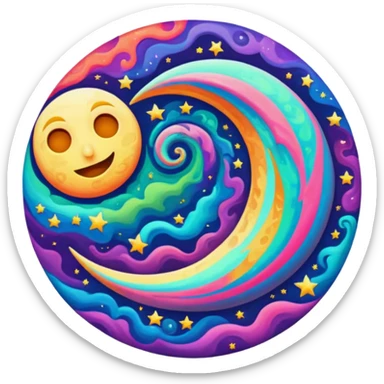 Trippy moon  sticker