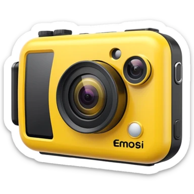 action camera object icon, small compact camera, wide lens, waterproof case, 3D cartoon, mobile game icon style, centered, clean background, no text, no watermark
  sticker