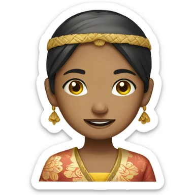 girl prying and dressed in traditional Balinese clothing  sticker