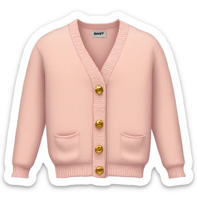 Pastel pink cardigan gold buttons sticker