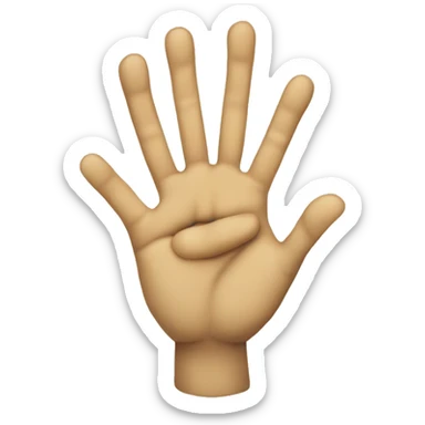 six fingered google style yellow hand sticker