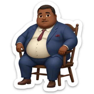 Mafia big fat boss pixar style sit on a chair sticker