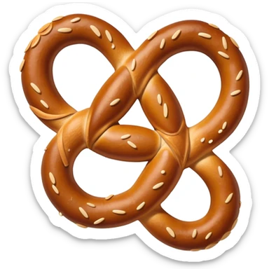 Old school simple pretzel emoji vintage style sticker