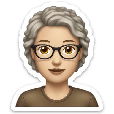 pale white girl with short wavy brown hair wearing glasses and ugg boots and jeans sticker