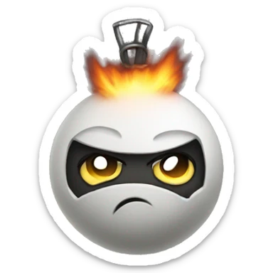 Cute angry bomb sticker