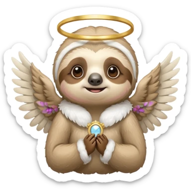 sloth angel sticker