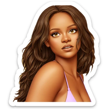 brown haired girl in bikini sticker