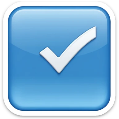 i want a small blue background with a check mark inside it sticker