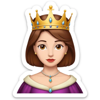 Queen with brown hair sticker