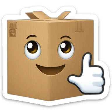 Video icons, camera, logos, likes, thumbs up, marks, views, coverage, applause fly out of a Cardboard box sticker