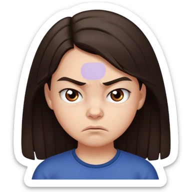 11 years old  dark brown hair hate the world sticker