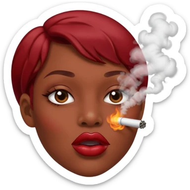 lips blowing smoke sticker