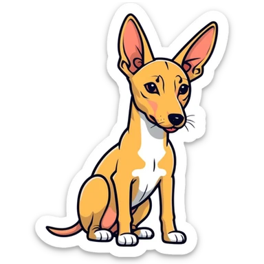 An Egyptian pharaoh hound with its tongue out sticker