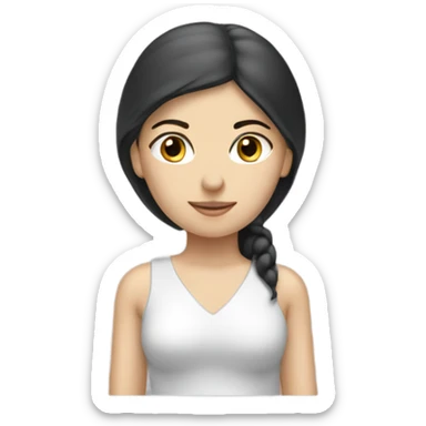 White brunette girl making pilate  sticker