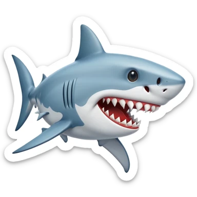 un requin style cartoon sticker