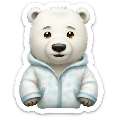 Polar bear  wearing pajamas sticker