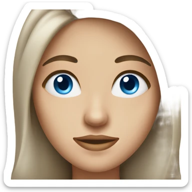 a woman with long brown hair and blue eyed sticker