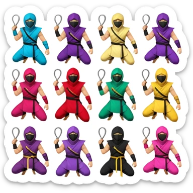 segun los signos zodiacal por favor crea 12 con el emoji del ninja sticker