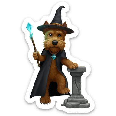 Dog wizard sticker