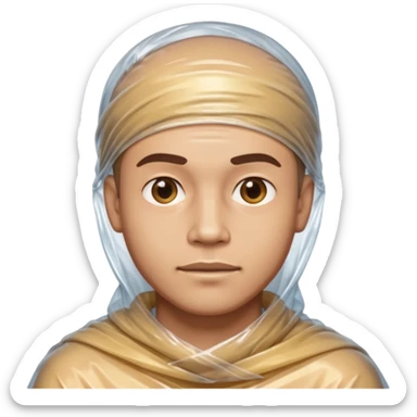 male body wrapped in plastic wrap sticker