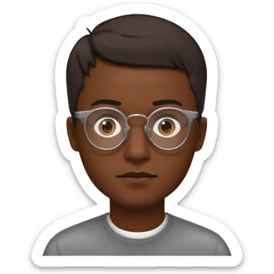 zumbi masculino, óculos fino, cabelo baixo sticker