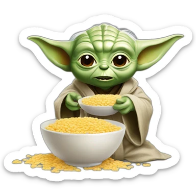 Yoda eat cereals sticker