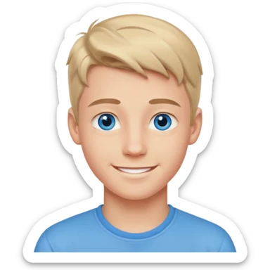 niño guapo adolescente de ojos azules sonriendo enamorado sticker