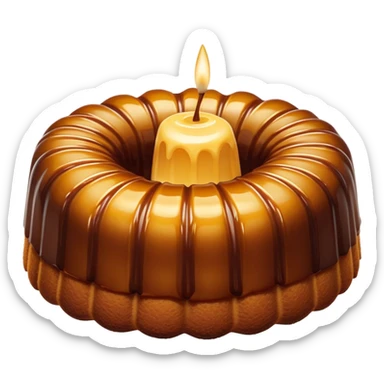 Cinematic rich cannelé, dark caramelized crust with a soft, custard-like interior, glossy finish, warm golden hues, elegant and indulgent. sticker