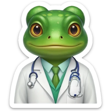 A frog in a doctor’s coat, portrait sticker