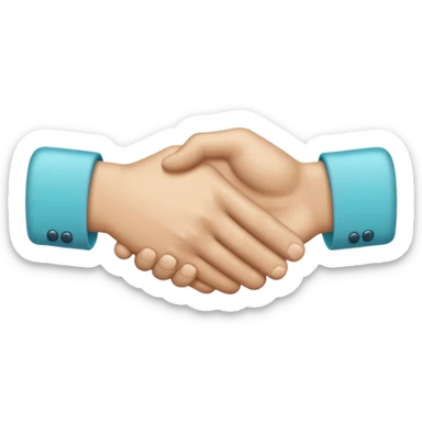 make it the exact hex color of A8F2F9, the handshake emoji. make it both look like an actual hand with 5 fingers sticker