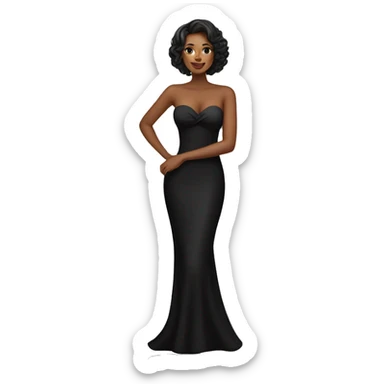 gorgeous lady wearing black strapless dress sticker