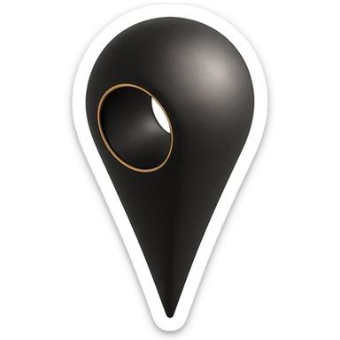 a map pin with a spherical head in 3D black style sticker