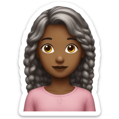 The girl shows cordially sticker