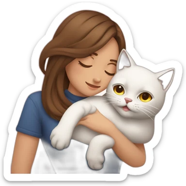 Gato durmiendo con una chica sticker