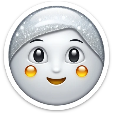 white glory glitter sticker