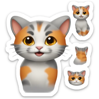 🐈 this exact cat emoji but the orange parts are gray sticker