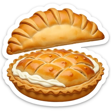 Karelian pasty with cream on top r sticker