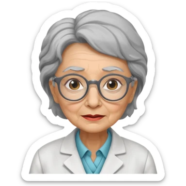 scientist professor old woman sticker