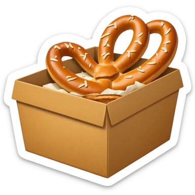 Pretzel on food paper box sticker