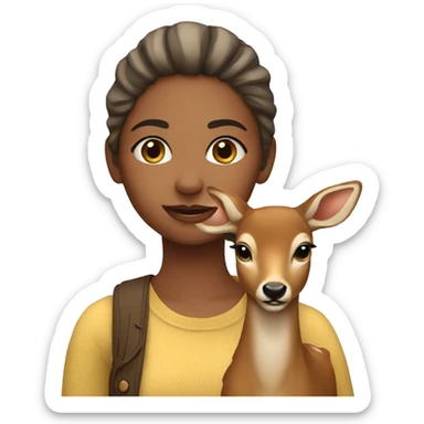 Girl with a deer  sticker